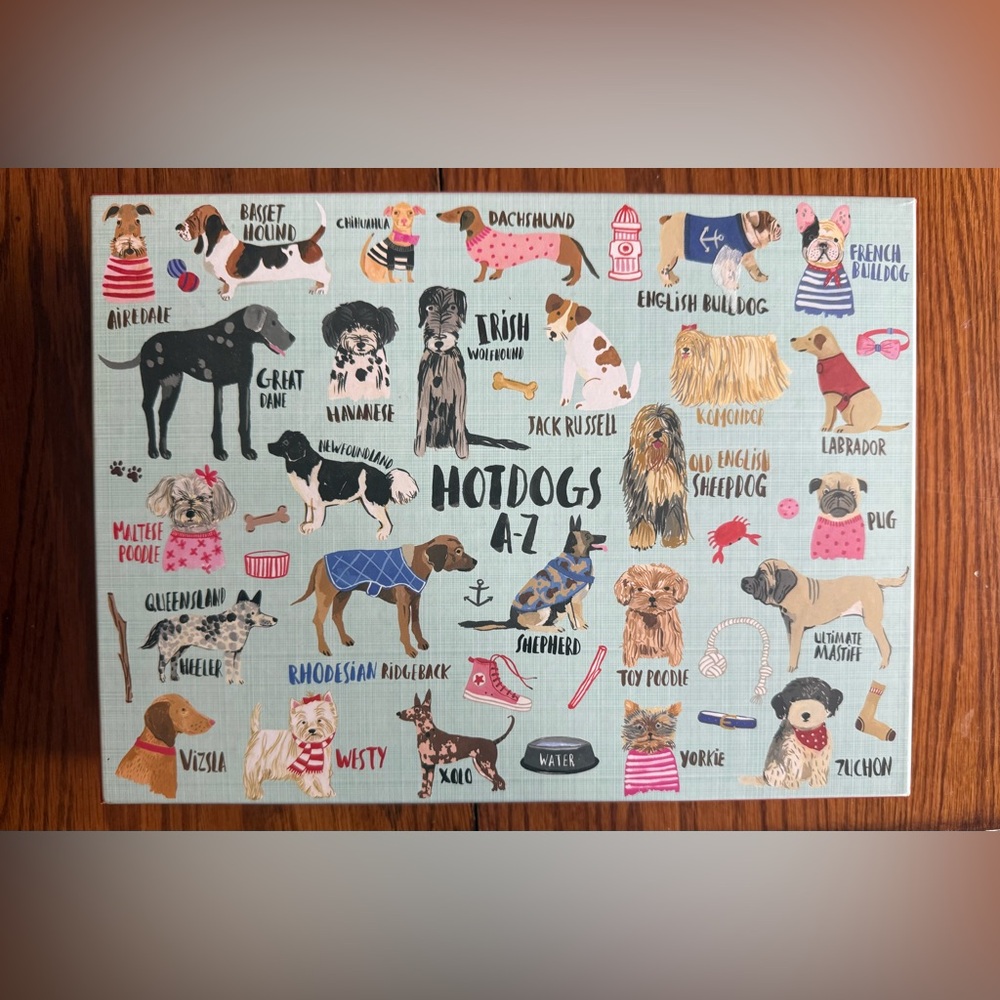 Colorful Dog Puzzle Game with Cartoon Illustrations
